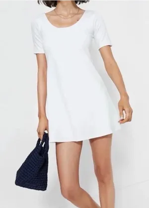 Tuckernuck Rosemary Sport Dress White NWT Small Built-in‎ Shorts Bra TN24-302 thumbnail 1