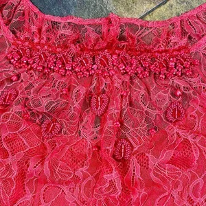 Free People Beaded Lace Vintage Style Mini Dress Large thumbnail 9