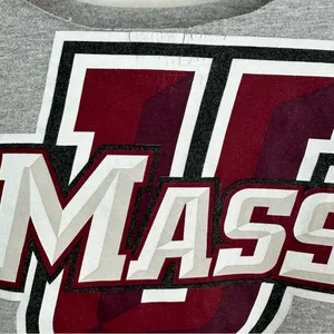Adidas University of Massachusetts UMASS distressed cropped off the shoulder top thumbnail 8