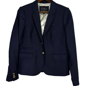 J. Crew Schoolboy Long Sleeve Wool Blend Lined Gold Buttons Blazer 4 Navy Blue thumbnail 2