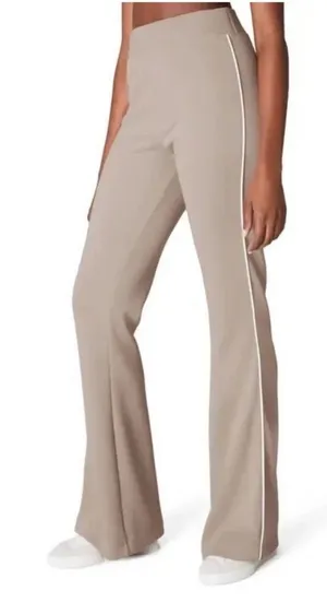 NWT Spanx Womens Airpique Flare Track Pant in ashwood size Small thumbnail 1
