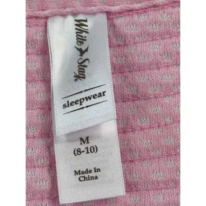 White Stag Pink Seersucker Snap Front House‎ Coat Floral Embroidered Robe M 8-10 thumbnail 8