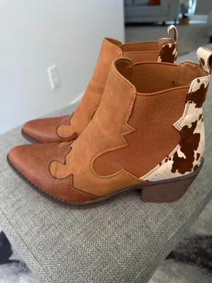 Buckle Pierre Dumas Wilder Ankle Boot Brown Cowhide Accent Western Boots Size 7 thumbnail 8