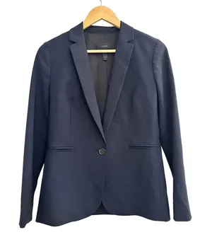 J.Crew Parke Blazer Navy Blue Italian Wool Jacket Womens 2 Business Casual Work thumbnail 1