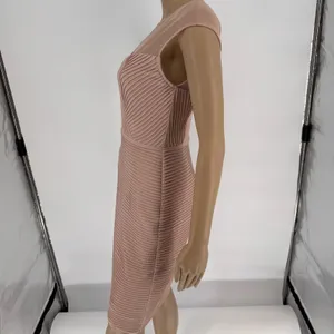 Calvin Klein‎ Womens Pink Ribbed Mesh V-Neck Cocktail Bandage Dress Size 2 thumbnail 13