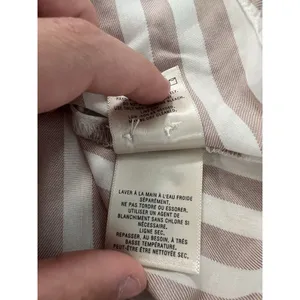 Anthropologie Maeve Wrap Surplice Blouse White Tan‎ Striped Women Size 0 Cottage thumbnail 10
