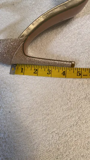 Didifu glitter gold stiletto ankle strap heels Sz 8.5 thumbnail 8