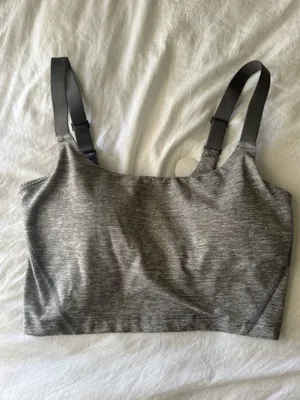 Aerie Offline The Hugger Longline Sports Bra Grey thumbnail 3