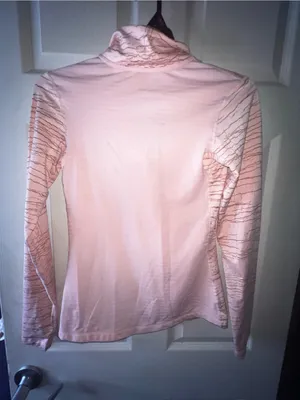 Nike Pro Light Pink Quarter-Zip Stripe-Print Pullover thumbnail 2