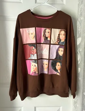 Barbie Hybrid Apparel Womans sz XL Graphic Sweatshirt Cozy pullover crew neck thumbnail 1
