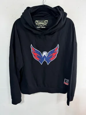 Mitchell & Ness Hoodie NHL Capitals Chirp Classic XL Black Hockey Sportswear New thumbnail 1