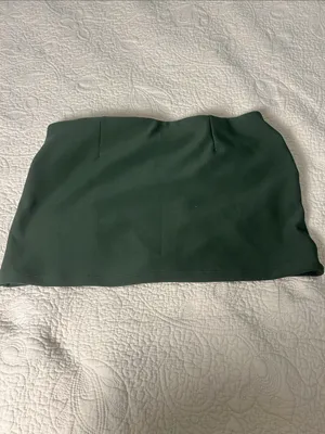 Dark Green Belted Mini Skirt Size L thumbnail 2