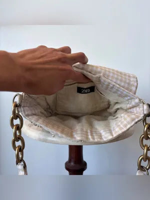 Zara Embellished beaded Cream Pearl-Trim Shoulder Bag thumbnail 7