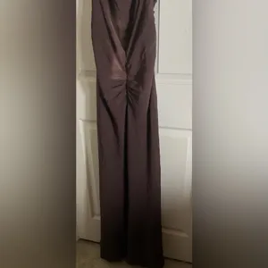 NWT Zara brown open-back maxi dress with back ruching size large thumbnail 13