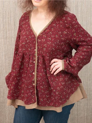 Florho NWT Boho Cottagecore Vintage Prairie Style Floral Cardigan Top thumbnail 7