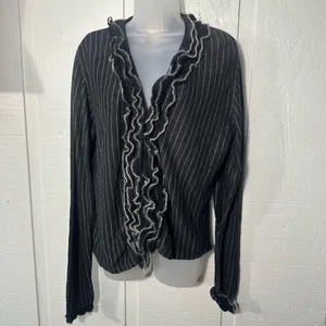 Susan Bristol Black and White Stripped Sweater Size Medium EUC thumbnail 2