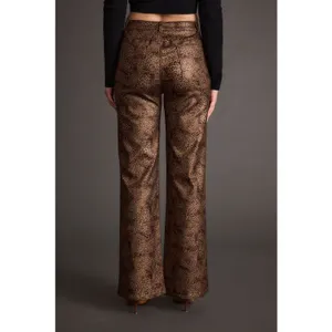 12th Tribe Womens After Hours Coated Leopard Pants Small thumbnail 3
