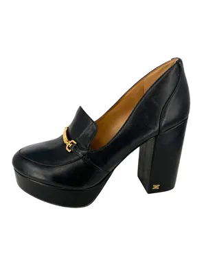 Sam Edelman Aurelie Platform Loafers Black Gold Horsebit 8.5 Preppy Ivy League thumbnail 9