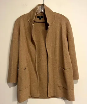 J.Crew Sweater Blazer Sophie Open Front Camel Tan Wool Blend Women Size S thumbnail 1