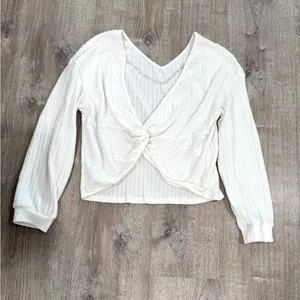 Feminine Date Night Girls Night Out Party Shower Winter V-Neck Low Back Twee Top thumbnail 4