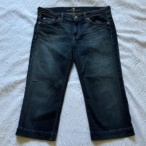 7 For All Mankind Dark Blue Capris thumbnail 1