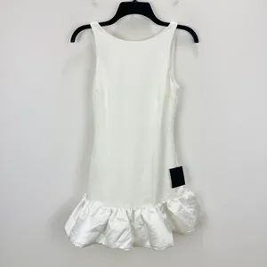 Lulus Superb Aura White Ruffled Drop Waist Mini Dress Bubble Hem Party XS NWT thumbnail 5