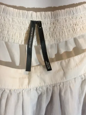 Anthropologie White Cotton Cutwork Embroidered Cropped Scoop Neck Top Size S thumbnail 7