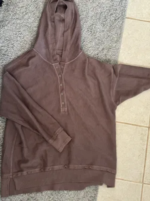 Aerie Brown Pullover Button M thumbnail 2