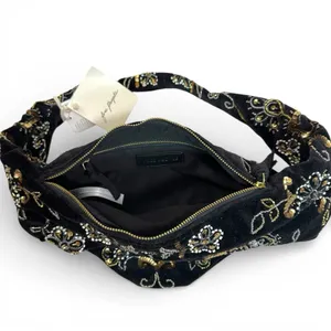 Free People Bohemian Witchy Nashville Nights Beaded Velvet Bag Black NWT Evening thumbnail 12