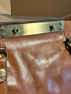 Patricia Nash Cognac Brown Leather Benvenuto Large Shoulder Bag thumbnail 11