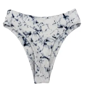 Bikini Set Women S White Blue Excellent Marble Tie Dye High Waist Resortwear‎ thumbnail 2