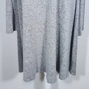Old Navy Gray Knee-Length Swing Dress Size Large Gray Long Sleeve Knit Dress thumbnail 4