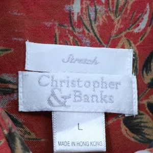 Christopher & Banks Vtg 90s Floral Button Down Shirt Jacket‎ Womens Shacket Western Stretch Size L thumbnail 3