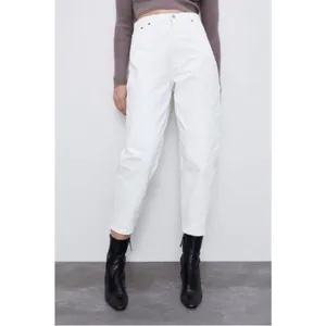 Zara The Petit Women Off White‎ Tapered High Rise Relaxed Fit Boho Jeans Size 6 thumbnail 17