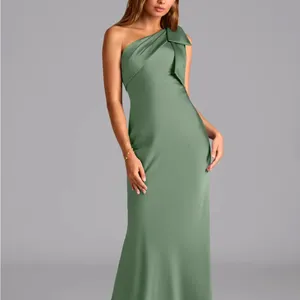 Azazie One-Shoulder Matcha Green Evening Gown thumbnail 2