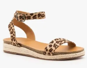 City Classified Womens - Cheetah Print Ankle Strap Slingback Sandals thumbnail 1