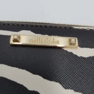 Stella & Dot Women's Wallet OS Black Zebra Print Clutch Wristlet Zip Closure thumbnail 4