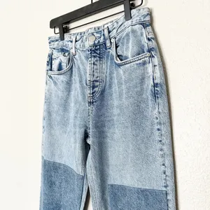 AG Adriano Goldschmied Patchwork‎ Straight Leg Jeans Light Wash Womens Size 25 thumbnail 4