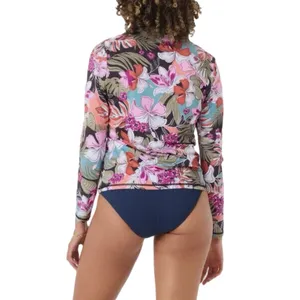 NEW Roxy Women’s UPF 50 Sun Protection Rash Guard XS Floral Long Sleeve Swim Tee thumbnail 7
