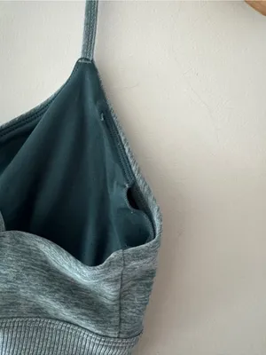 Alo Yoga Alosoft Lavish Strappy Bra Heather Green thumbnail 6