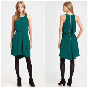 NWT Rebecca Taylor Halter Teal Green Cocktail Mini Dress Size 6 Dinner Datenight thumbnail 2
