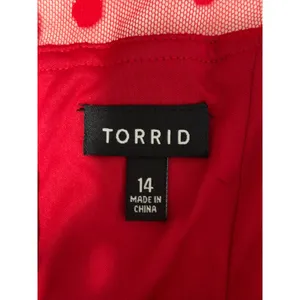 Torrid Red Polka Dot Mesh Yoke Fit and Flare Midi Dress Size 14 Retro Style thumbnail 8