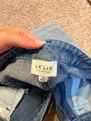Le lis Apricot lane Two-Tone Light and Medium Blue Denim Mini Skirt thumbnail 3
