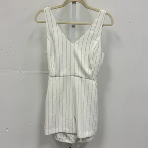 Wilfred Aritzia Ècoulement‎ Romper in Espace Wrap Top Sz 4 White Blue thumbnail 2