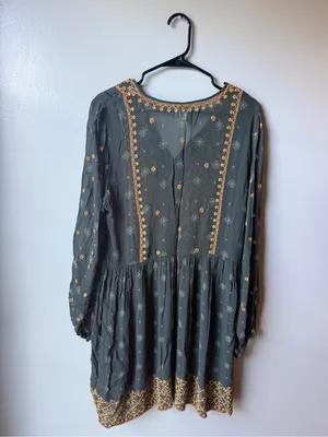 Anthropologie Akemi + Kin Embroidered Boho Tunic Dress Size Large thumbnail 5