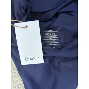 NWT Quince Deep Navy Blue Italian Cut Out One-Piece Swimsuit Sz Medium thumbnail 5