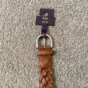Women’s Brown Braided Belt with Silver Buckle Size XL NWT thumbnail 2
