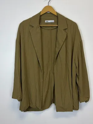 Zara Green Oversized Open Front Jacket thumbnail 1