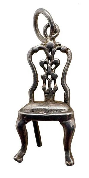 Vintage Sterling Silver Ornate Chair Charm Miniature Furniture Pendant 1.49g thumbnail 1