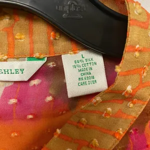 Vtg Laura Ashley Women Silk Cotton Blend Abstract Print Long Sleeve Blouse Top thumbnail 5